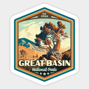 Great Basin National Park  Vintage WPA Style National Parks Art Sticker